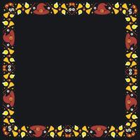 Hand drawn halloween frame template design vector