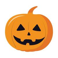 Classic halloween pumpkin with flat design on a white background vector