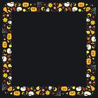 Hand drawn halloween frame template design vector