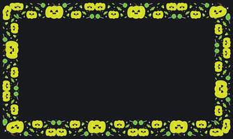 Hand drawn halloween frame template design vector