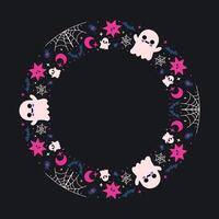 Hand drawn halloween frame template design vector