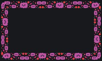 Hand drawn halloween frame template design vector
