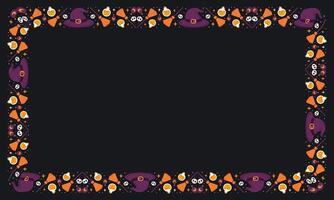 Hand drawn halloween frame template design vector