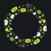 Hand drawn halloween frame template design vector