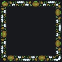 Hand drawn halloween frame template design vector