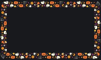 Hand drawn halloween frame template design vector