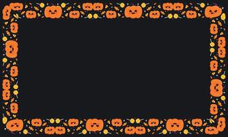Hand drawn halloween frame template design vector