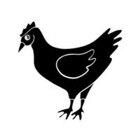 Illustration of a chicken silhouette on a white background. vector