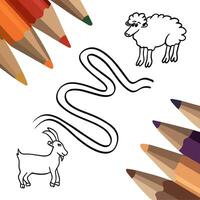 Illustration of a task for the development of motor skills. Tasks for kindergarten. vector