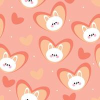 Seamless pattern with cute cartoon rabbits for fabric prints, textiles, gift wrapping paper. children's colorful , flat style vector