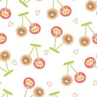Seamless pattern with cute cartoon bears for fabric prints, textiles, gift wrapping paper. children's colorful , flat style vector