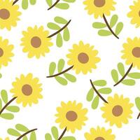 Seamless pattern with cartoon flowers, for fabric prints, textiles, gift wrapping paper. children's colorful , flat style vector