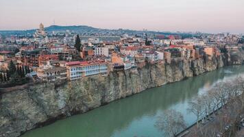 Old Tbilisi view with colorful houses photo
