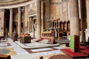 Rome, Italy - September 14 2022 - Altar in Pantheon Rome, Italy photo