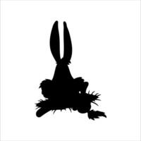 a silhouette of a rabbit sitting on the ground vector