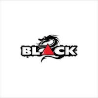 Black writing is decorated with dragons vector