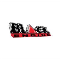 black engine writing in 3d style vector