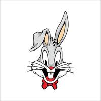 a cartoon rabbit with a red bow tie vector