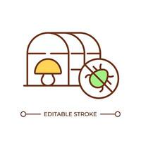 Pest control RGB color icon. Greenhouse farming. Pest management inside greenhouse. Protected mushroom cultivation. Isolated illustration. Simple filled line drawing. Editable stroke vector