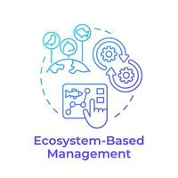 Ecosystem-based management blue gradient concept icon. Ecology preservation, aquatic resources. Round shape line illustration. Abstract idea. Graphic design. Easy to use in infographic, presentation vector