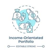 Income-orientated portfolio soft blue concept icon. Profit generation, interest rate. Round shape line illustration. Abstract idea. Graphic design. Easy to use in infographic, presentation vector