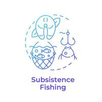 Subsistence fishing blue gradient concept icon. Seafood production, fish harvesting. Round shape line illustration. Abstract idea. Graphic design. Easy to use in infographic, presentation vector