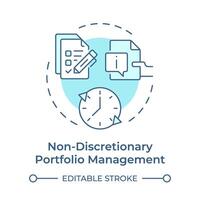 Non-discretionary portfolio management soft blue concept icon. Index fund, capitalization. Round shape line illustration. Abstract idea. Graphic design. Easy to use in infographic, presentation vector