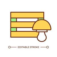 Box for mushrooms RGB color icon. Storage solutions. Mushroom harvesting. Storage for mushroom cultivation. Isolated illustration. Simple filled line drawing. Editable stroke vector