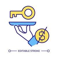 License compliance RGB color icon. Intellectual property licensing. Software distribution, pricing management. Isolated illustration. Simple filled line drawing. Editable stroke vector