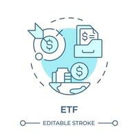 ETF soft blue concept icon. Financial diversification, stock market. Finance assets. Round shape line illustration. Abstract idea. Graphic design. Easy to use in infographic, presentation vector