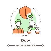Soldiers duty multi color concept icon. Army philosophy, military leadership. Moral values. Round shape line illustration. Abstract idea. Graphic design. Easy to use in infographic, presentation vector
