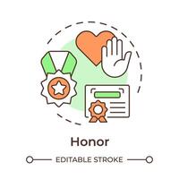 Soldiers honor multi color concept icon. Selfless military service. Allegiance philosophy. Round shape line illustration. Abstract idea. Graphic design. Easy to use in infographic, presentation vector
