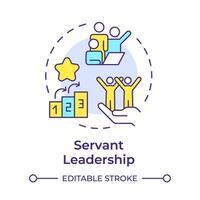 Servant leadership multi color concept icon. Progress steps, partnership. Teamwork, guiding. Round shape line illustration. Abstract idea. Graphic design. Easy to use in infographic, presentation vector