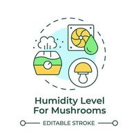 Humidity level multi color concept icon. Conditions for growing mushrooms. Indoor farming equipment. Round shape line illustration. Abstract idea. Graphic design. Easy to use in article vector