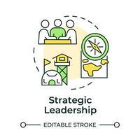 Strategic leadership multi color concept icon. Longterm planning, military command. Round shape line illustration. Abstract idea. Graphic design. Easy to use in infographic, presentation vector