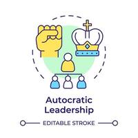 Autocratic leadership multi color concept icon. Decision making, organizational structure. Round shape line illustration. Abstract idea. Graphic design. Easy to use in infographic, presentation vector
