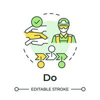 Do military philosophy multi color concept icon. Soldiers teamwork, collaboration. Round shape line illustration. Abstract idea. Graphic design. Easy to use in infographic, presentation vector