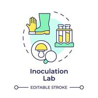 Inoculation lab multi color concept icon. Mushroom farming. Bio laboratory. Sanitation measures. Round shape line illustration. Abstract idea. Graphic design. Easy to use in article vector