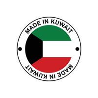 MADE IN KUWAIT circle stamp with flag vector