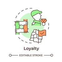 Soldiers loyalty multi color concept icon. Army moral values. Military personnel teamwork. Round shape line illustration. Abstract idea. Graphic design. Easy to use in infographic, presentation vector