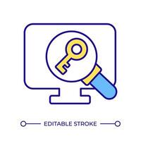 Licensing software usage monitoring RGB color icon. Regulatory compliance. Distribution management, access control. Isolated illustration. Simple filled line drawing. Editable stroke vector