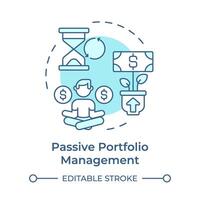Passive portfolio management soft blue concept icon. Long term investment. Income generation, money tree. Round shape line illustration. Abstract idea. Graphic design. Easy to use in infographic vector
