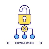 Software usage tracking RGB color icon. Access control, distribution monitoring. Service management, restriction. Isolated illustration. Simple filled line drawing. Editable stroke vector