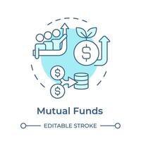 Mutual funds soft blue concept icon. Asset management, investment bonds. Business teamwork. Round shape line illustration. Abstract idea. Graphic design. Easy to use in infographic, presentation vector