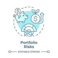 Portfolio risks soft blue concept icon. Investment allocation, organization. Wealth management. Round shape line illustration. Abstract idea. Graphic design. Easy to use in infographic, presentation vector