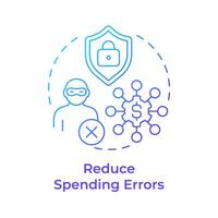Reduce spending errors blue gradient concept icon. Risk management, expenses organization. Round shape line illustration. Abstract idea. Graphic design. Easy to use in infographic, presentation vector