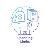 Spending limits blue gradient concept icon. Expense control, cost savings. Finance management. Round shape line illustration. Abstract idea. Graphic design. Easy to use in infographic, presentation vector