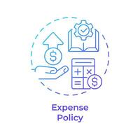 Expense policy blue gradient concept icon. Spend management, regulatory compliance. Round shape line illustration. Abstract idea. Graphic design. Easy to use in infographic, presentation vector