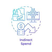 Indirect spend blue gradient concept icon. Expense submission, procurement. Cost reduction. Round shape line illustration. Abstract idea. Graphic design. Easy to use in infographic, presentation vector