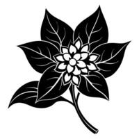 lilac flower black silhouette illustration vector
